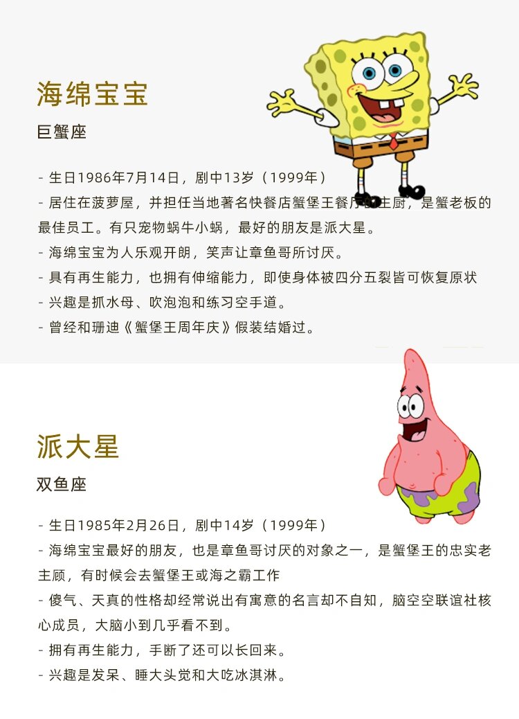 喜欢海绵宝宝的必须进!主演普及&星座