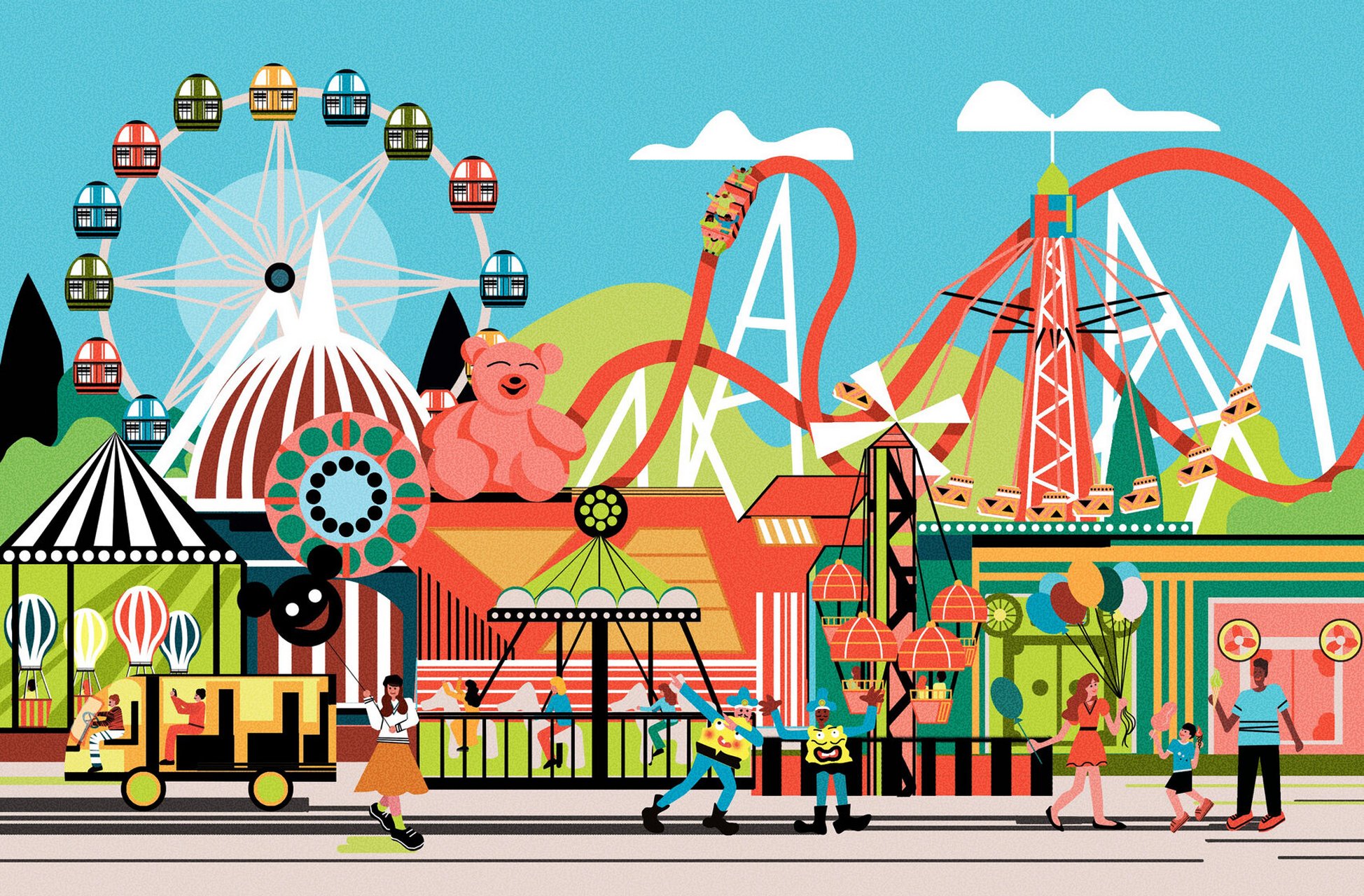 新世界欢乐谷 为所有年龄营造的一所城市游乐园,缤纷的色彩,意在为