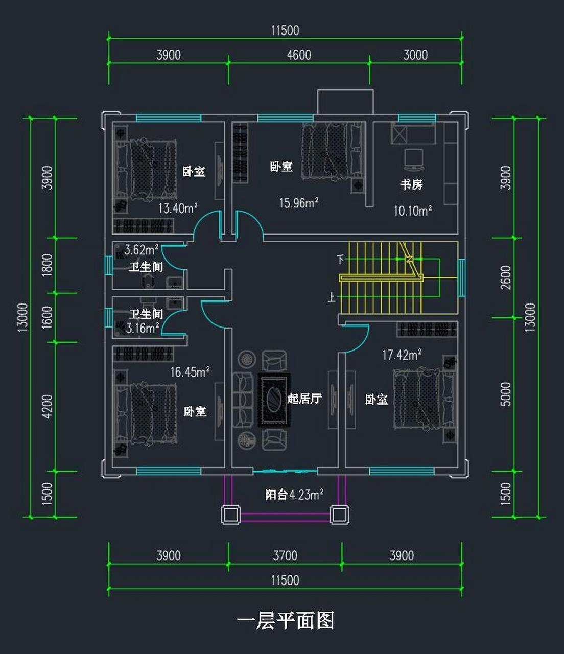 正方形别墅平面布置图图片