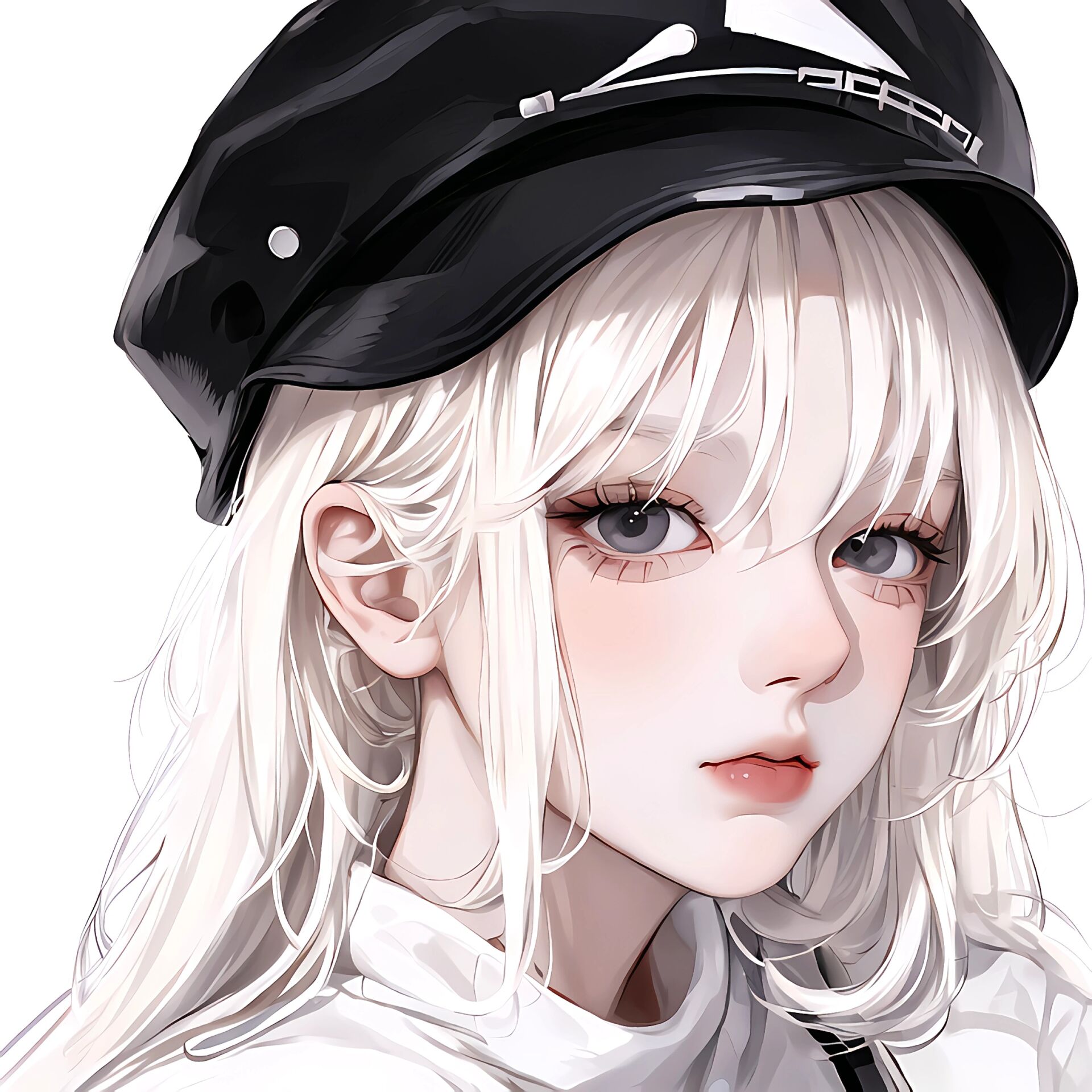 白发穿搭女孩|好美的女孩头像,简约风