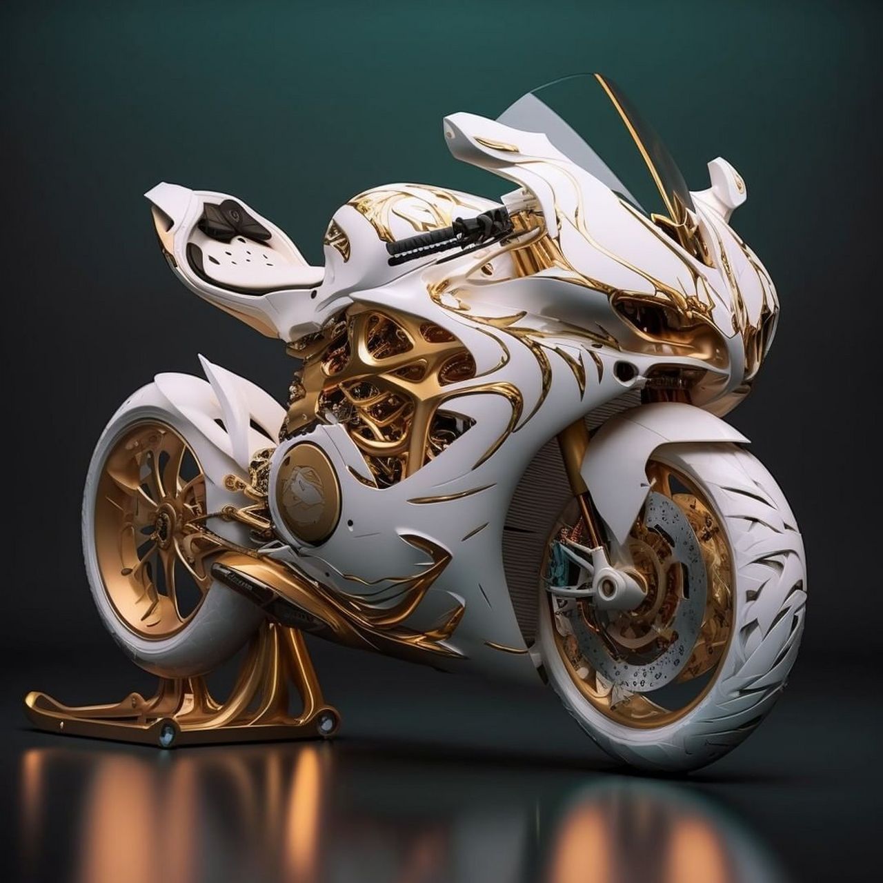 ai时代下的设计 | 概念摩托跑车 ps:炫酷的科幻机甲风格,爱了!