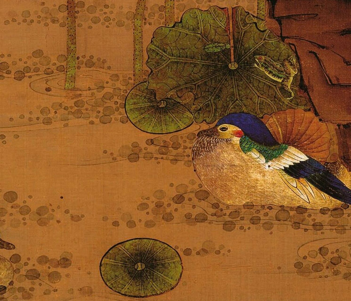 100幅中国名画赏析【78】《荷花鸳鸯图》 画家:陈洪绶 创作时间:明