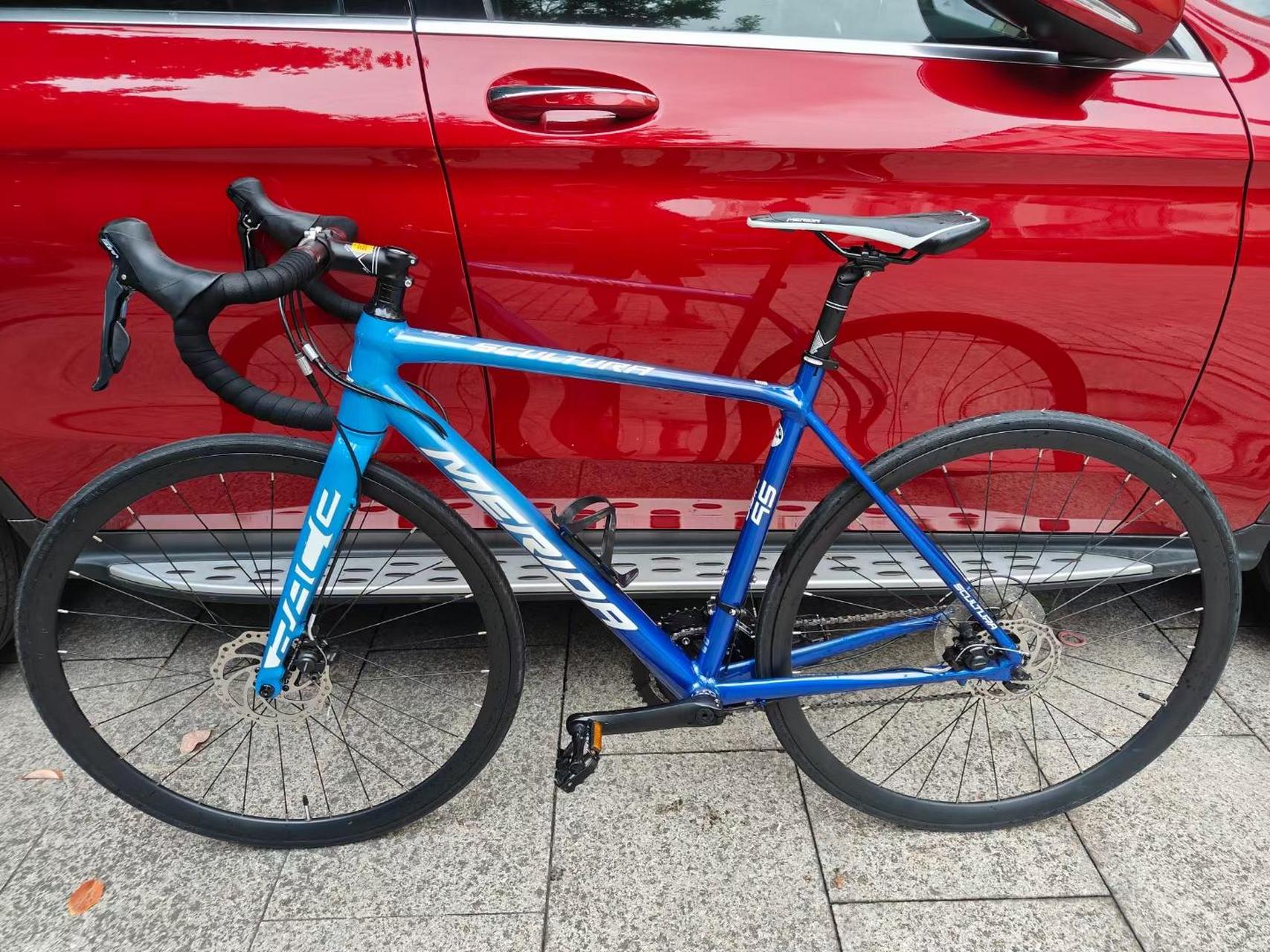 美利达斯特拉95d 铝合金公路车 铝合金车架 前后双桶轴碟刹 尺码50