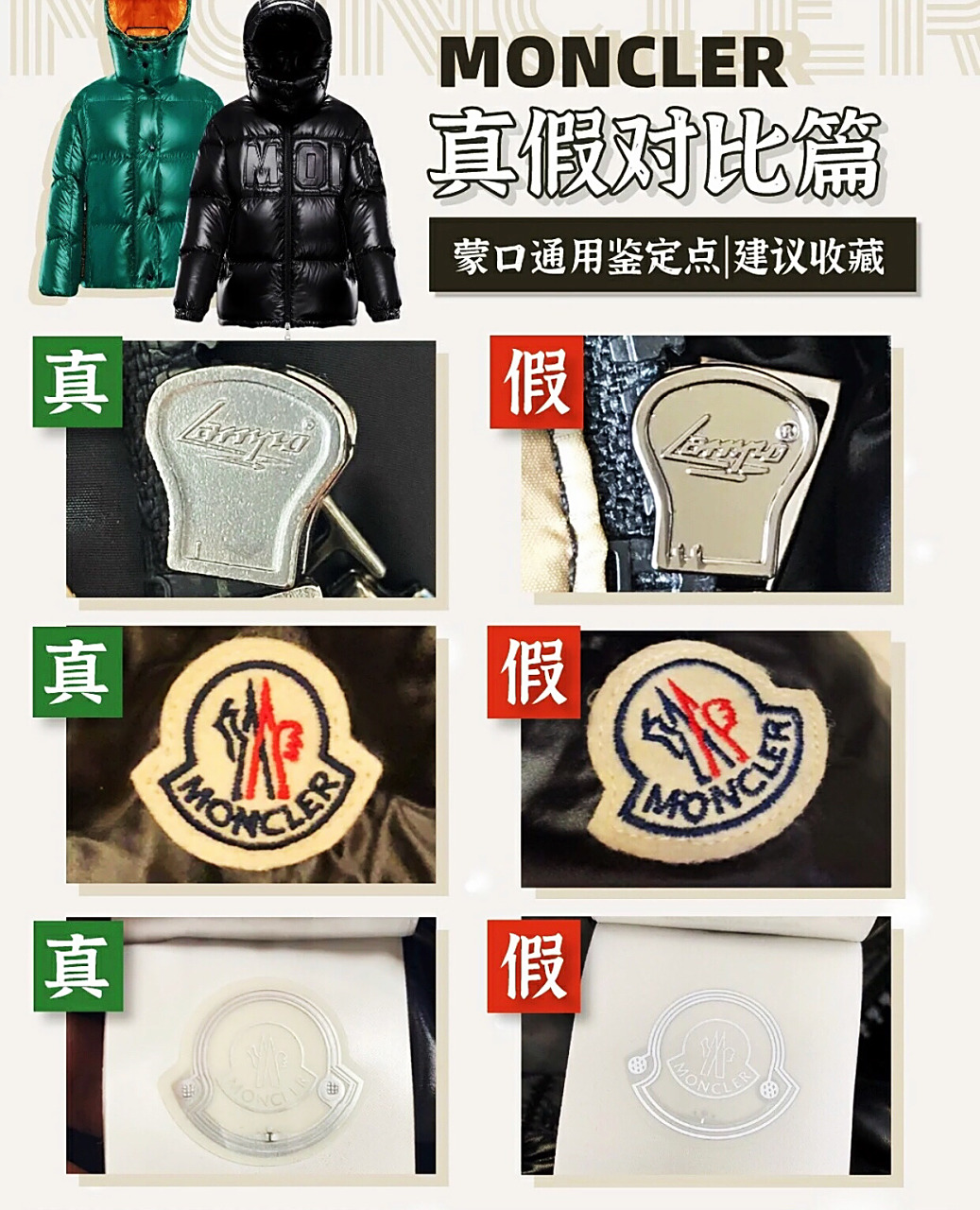 蒙口鉴定真假 | moncler羽绒服鉴定真假 我们先从领标开始区分.