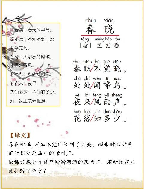 一下语文 | 古诗词解析孟浩然《春晓》