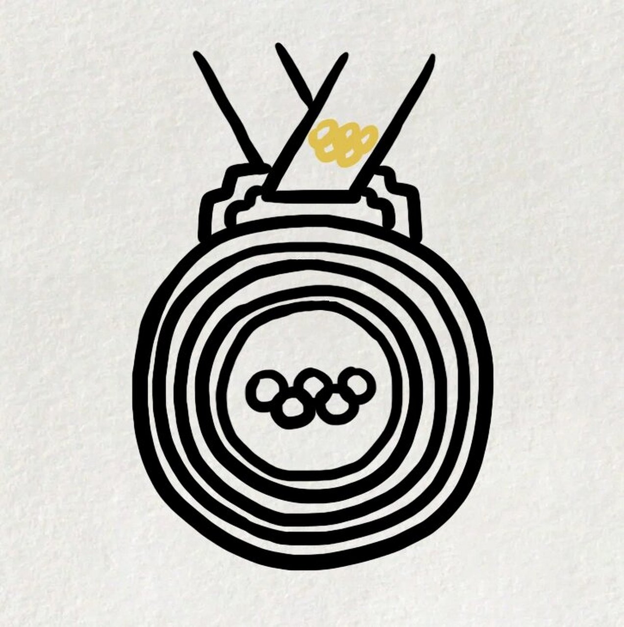 奥运金牌9515的简笔画(附步骤) 五环金牌"同心"的简笔画法,让我们