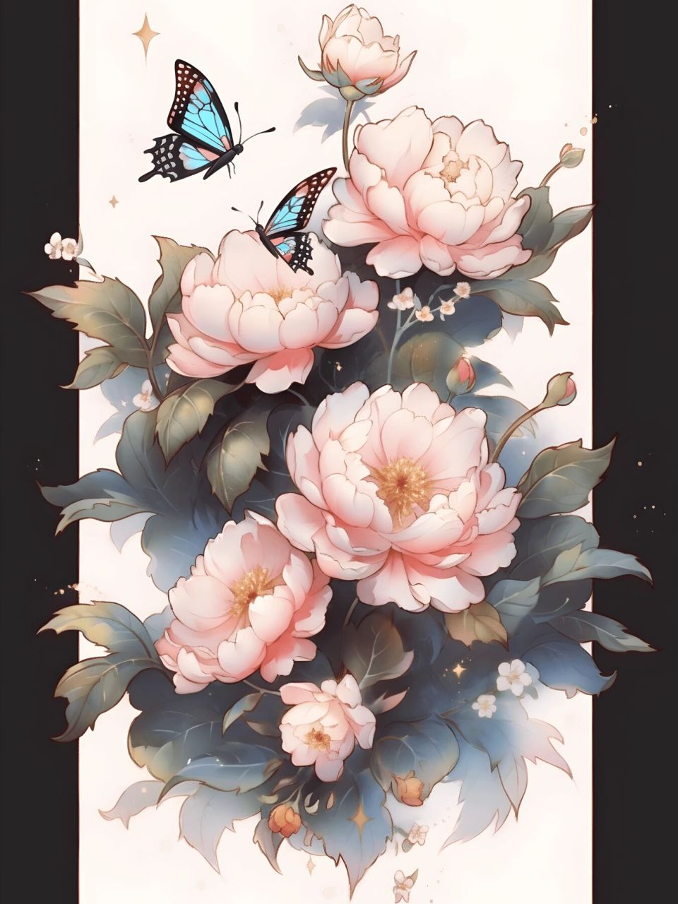 古风插画# #国潮插画# #水彩花卉# #花卉# #国风插画