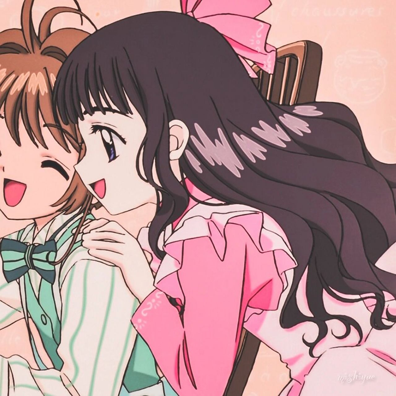 小樱×知世 | 魔卡少女樱「调修」头像 自截自调礼貌抱图.