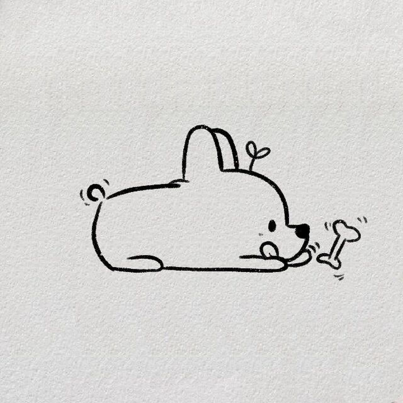 简笔画大全04 可爱小狗98非原创,临摹绘画学习 #简笔画教程# #临摹