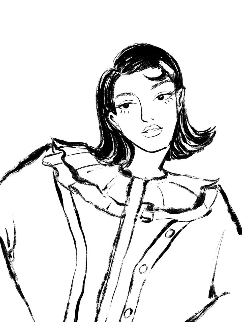 插画|pretty girl|附线稿 #插画# #插画分享# #原创插画# #画画# #pro