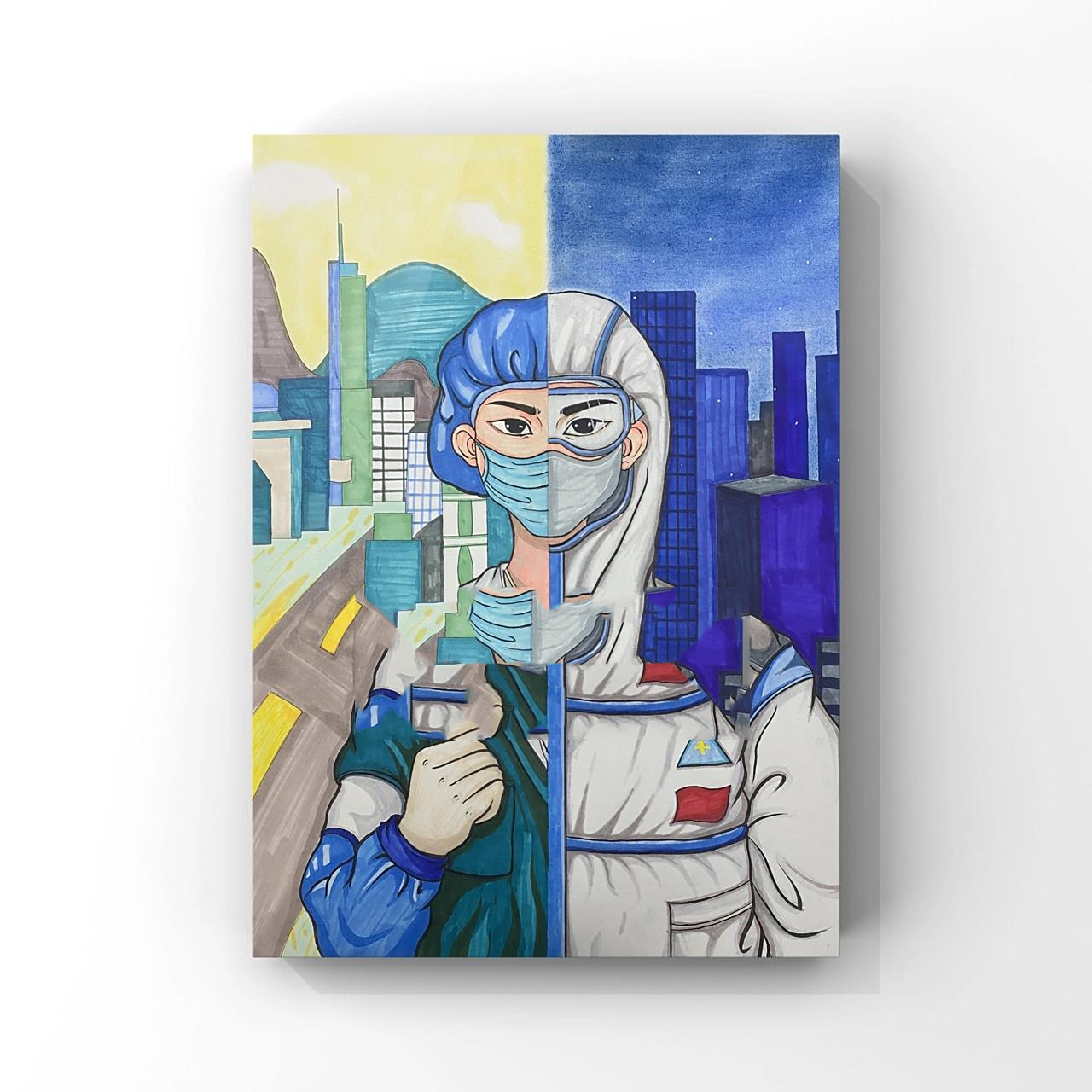 疫情绘画 积极向上 临摹作品欣赏