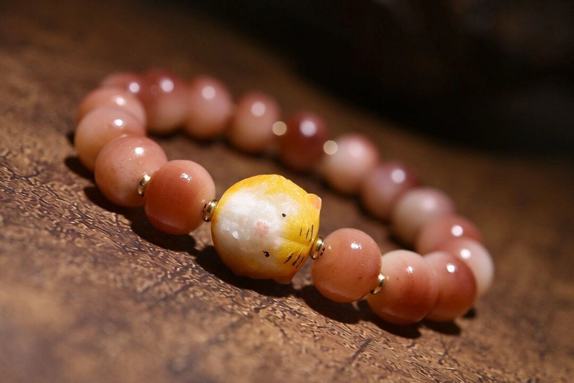 骨艺手串根付小老虎358 骨艺——手串——半血,超