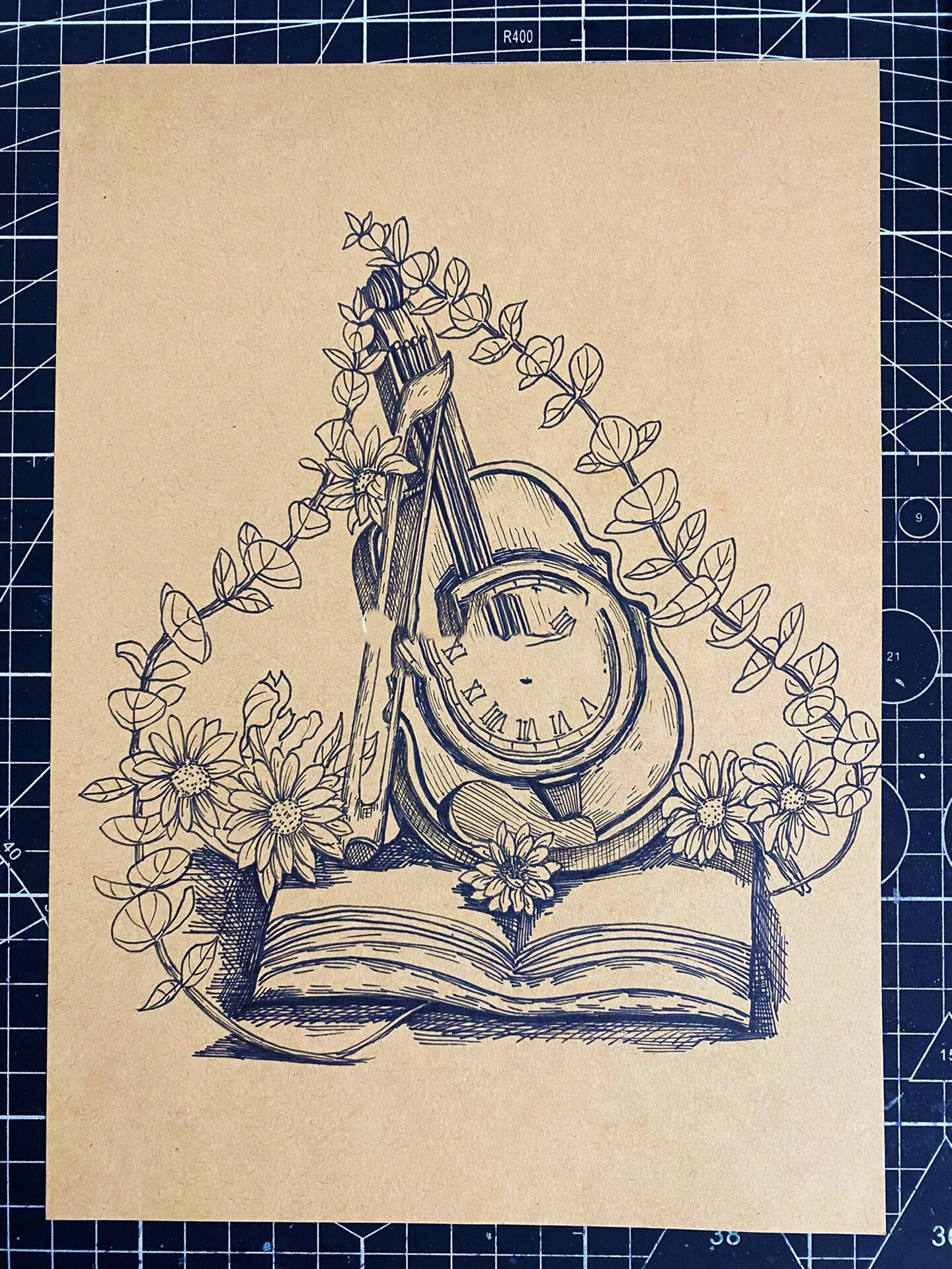 《小提琴》|线描|儿童画