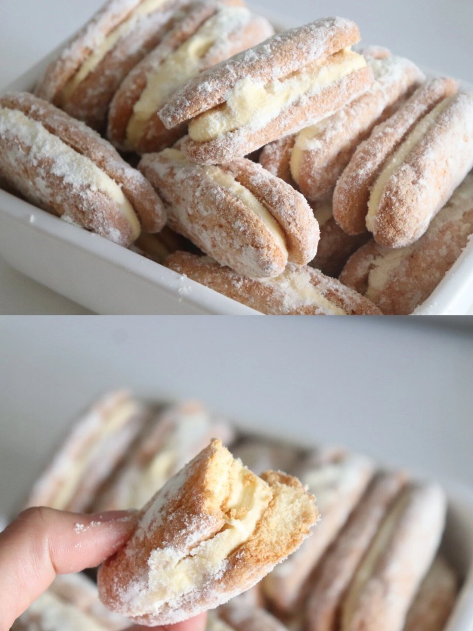 做法也很简单,手指饼干加老式白脱奶油,但是配方我做了调整!