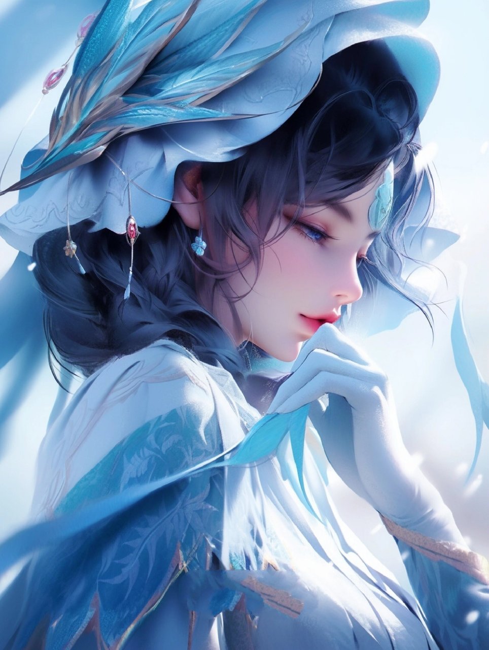 云霓雀翎丨虞姬二创清冷美人82高清壁纸分享