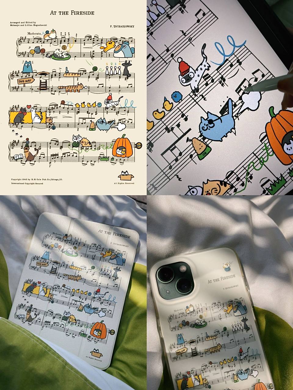 听说上次画的小狗五线谱是音乐生的心头爱,那小猫五线谱就是面向妹排