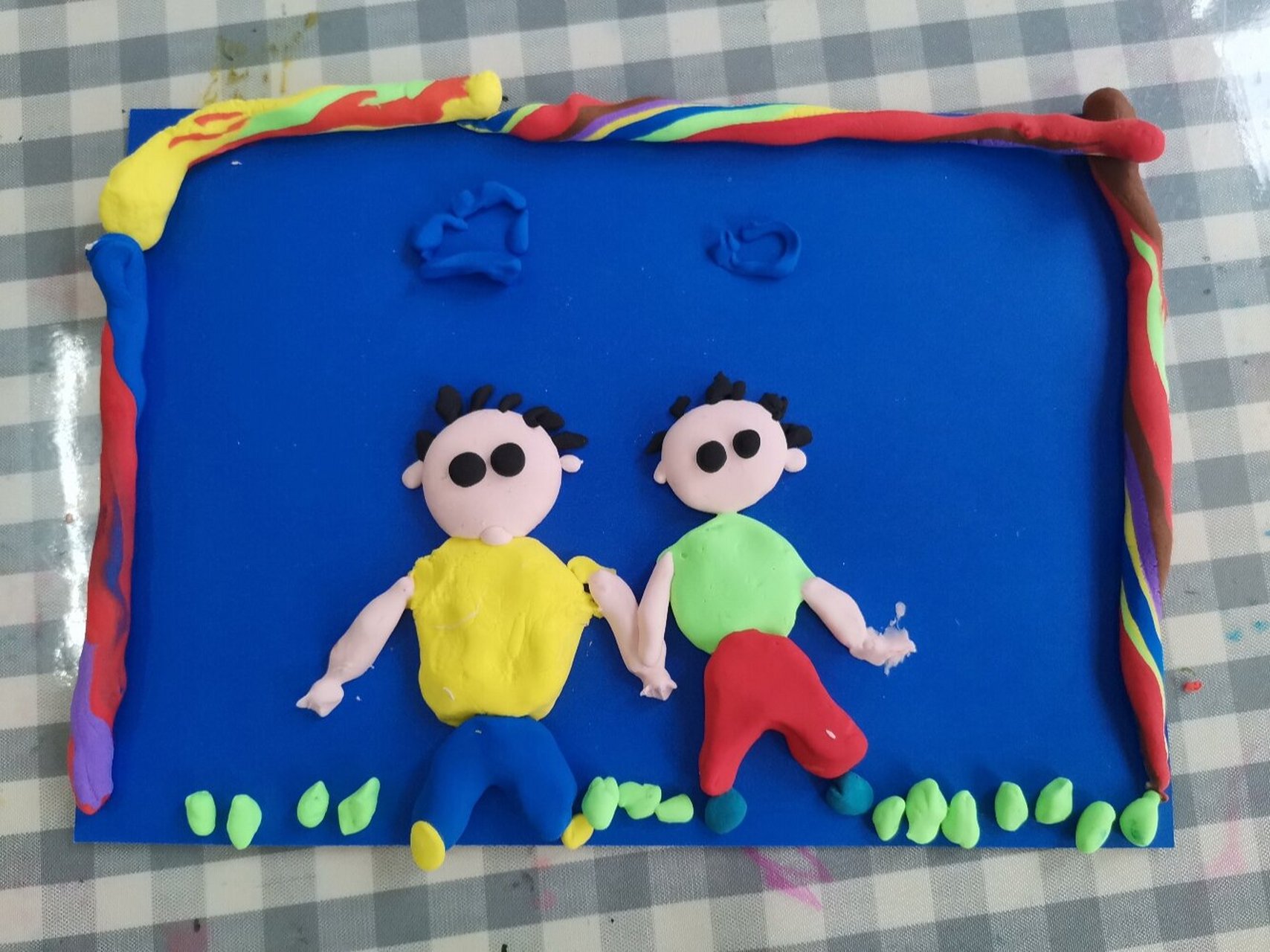 中班黏土作品《我和我的好朋友》