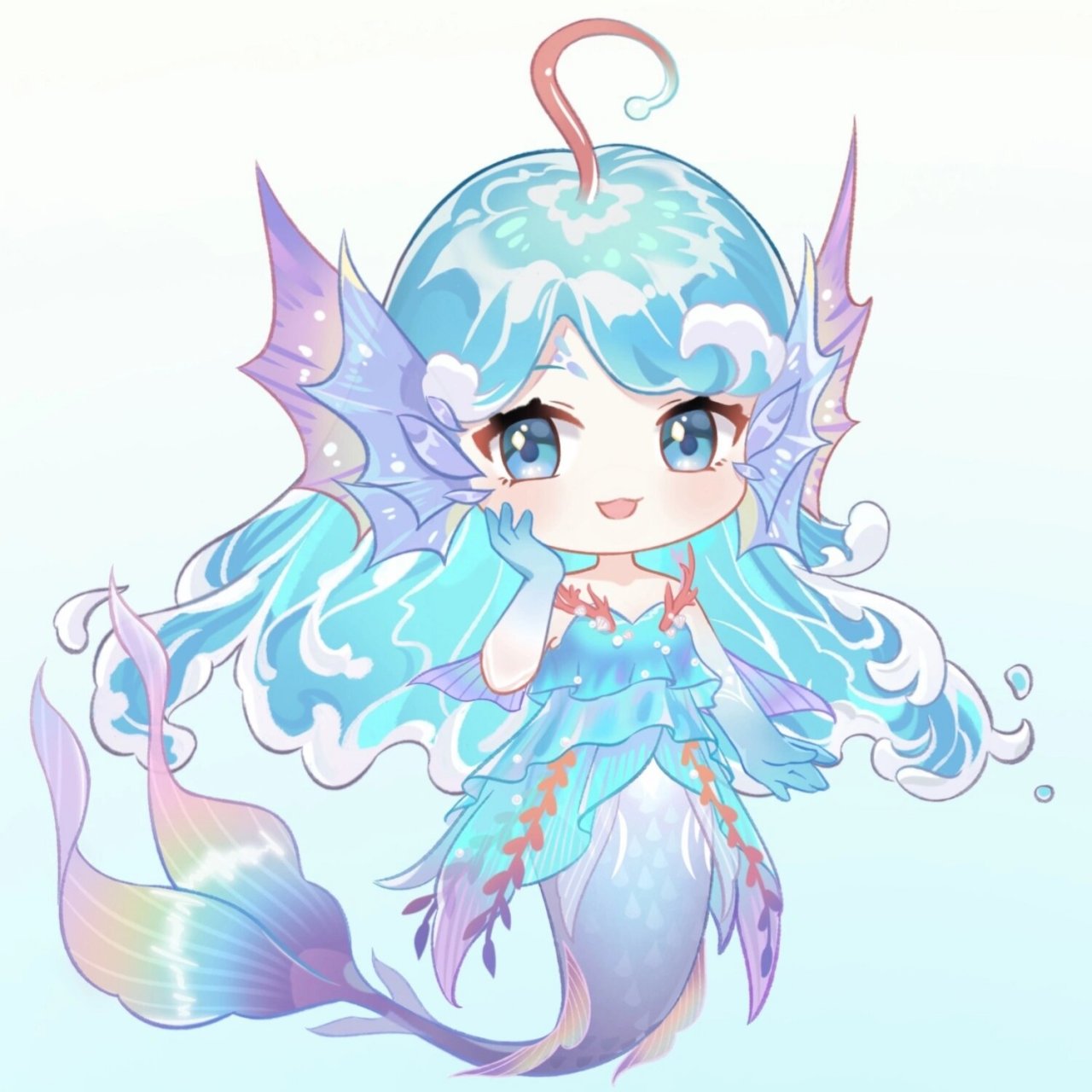 速度摸了朵莉亚 小美人鱼真的挺可爱