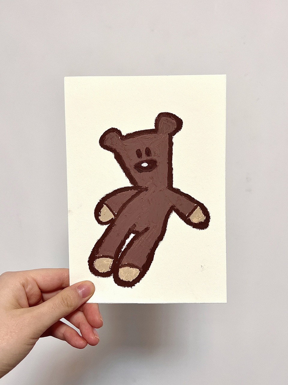 78泰迪熊78简笔画油画棒临摹手绘 是憨豆先生的泰迪熊也