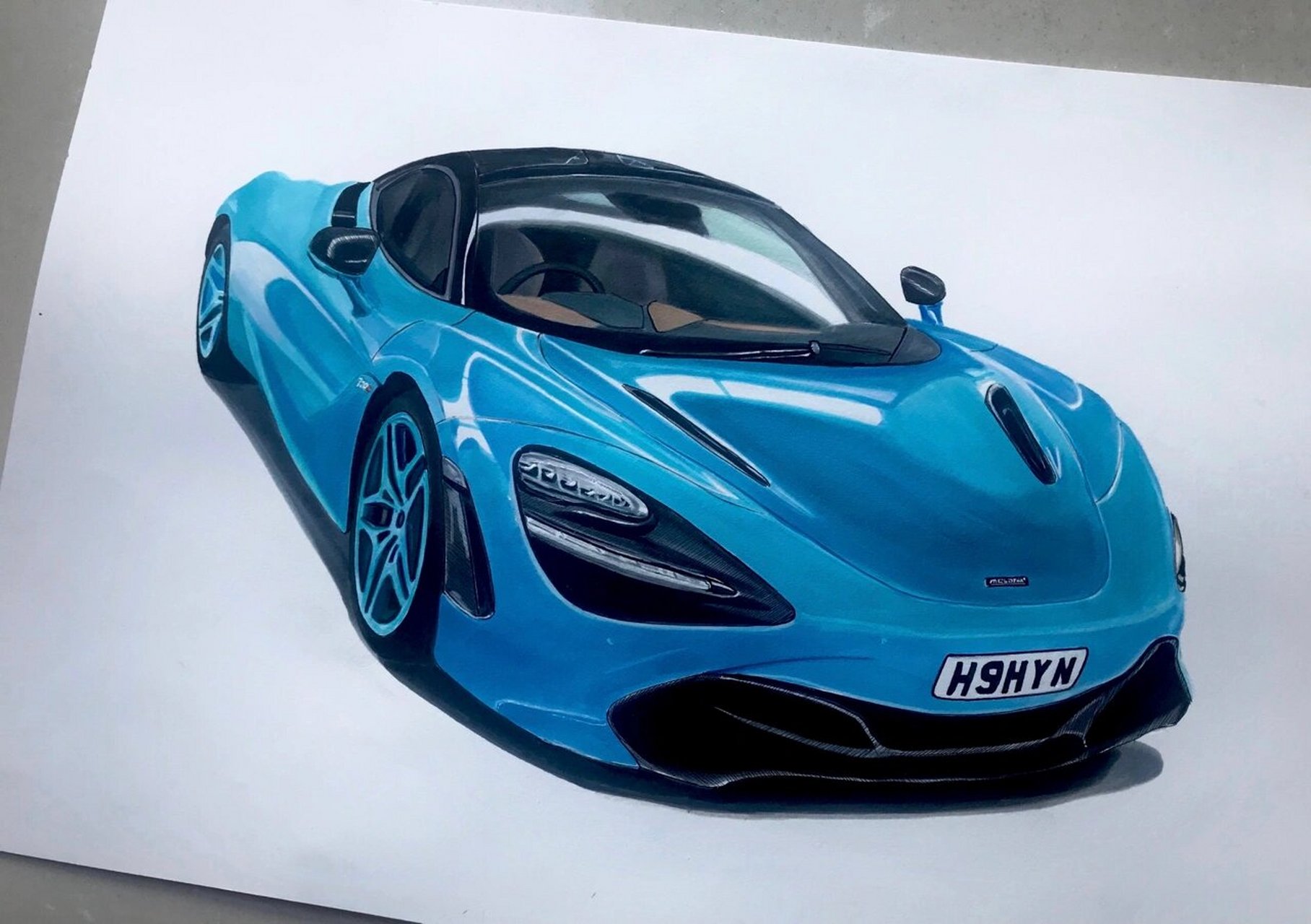 【手绘】迈凯伦720s 其实不管画什么颜色的车,只要抓住了它的体积质感
