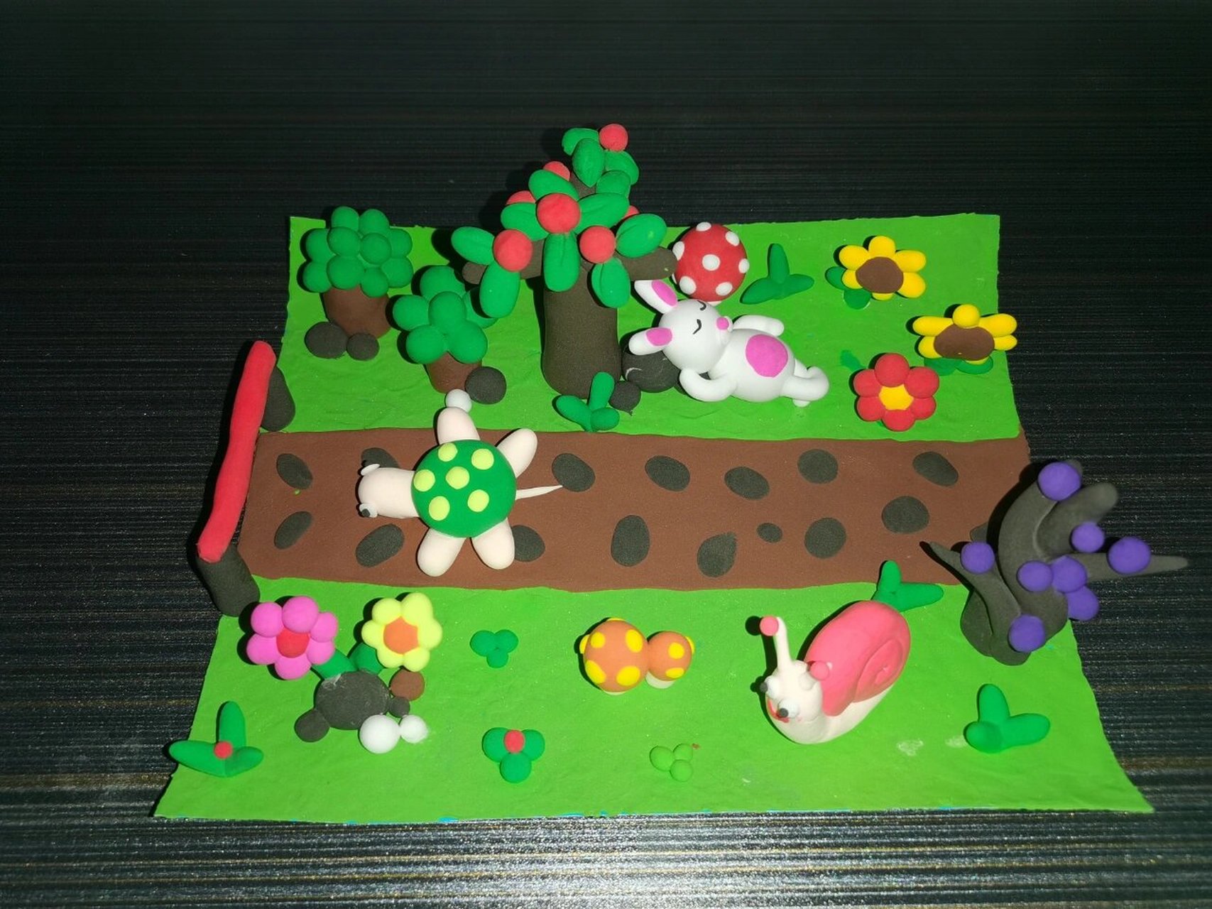 超轻粘土手作品《龟兔赛跑》 #超轻黏土# #我的手工日常# #龟兔赛跑