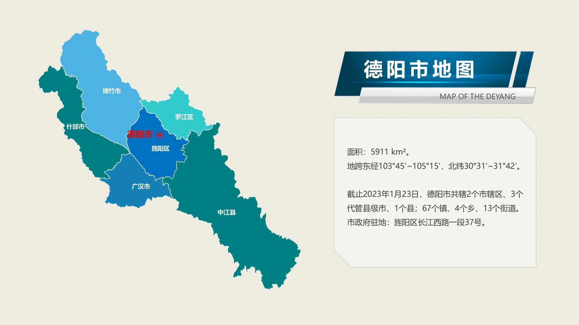 德阳市政区地图 1952年,成立四川省人民政府,撤销川东,川南,川西,川北