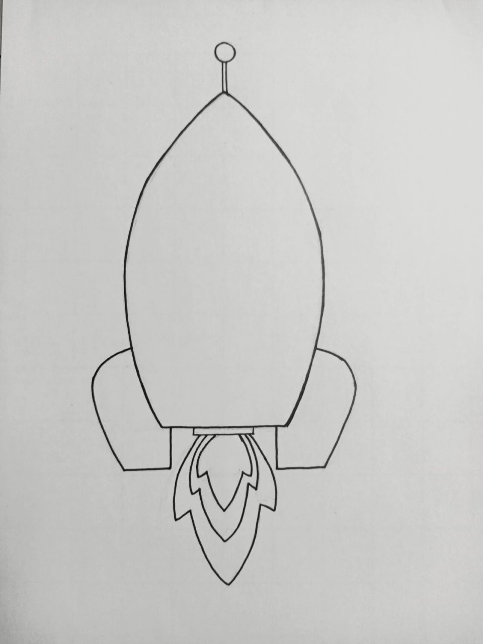 《火箭》线描画绘画过程