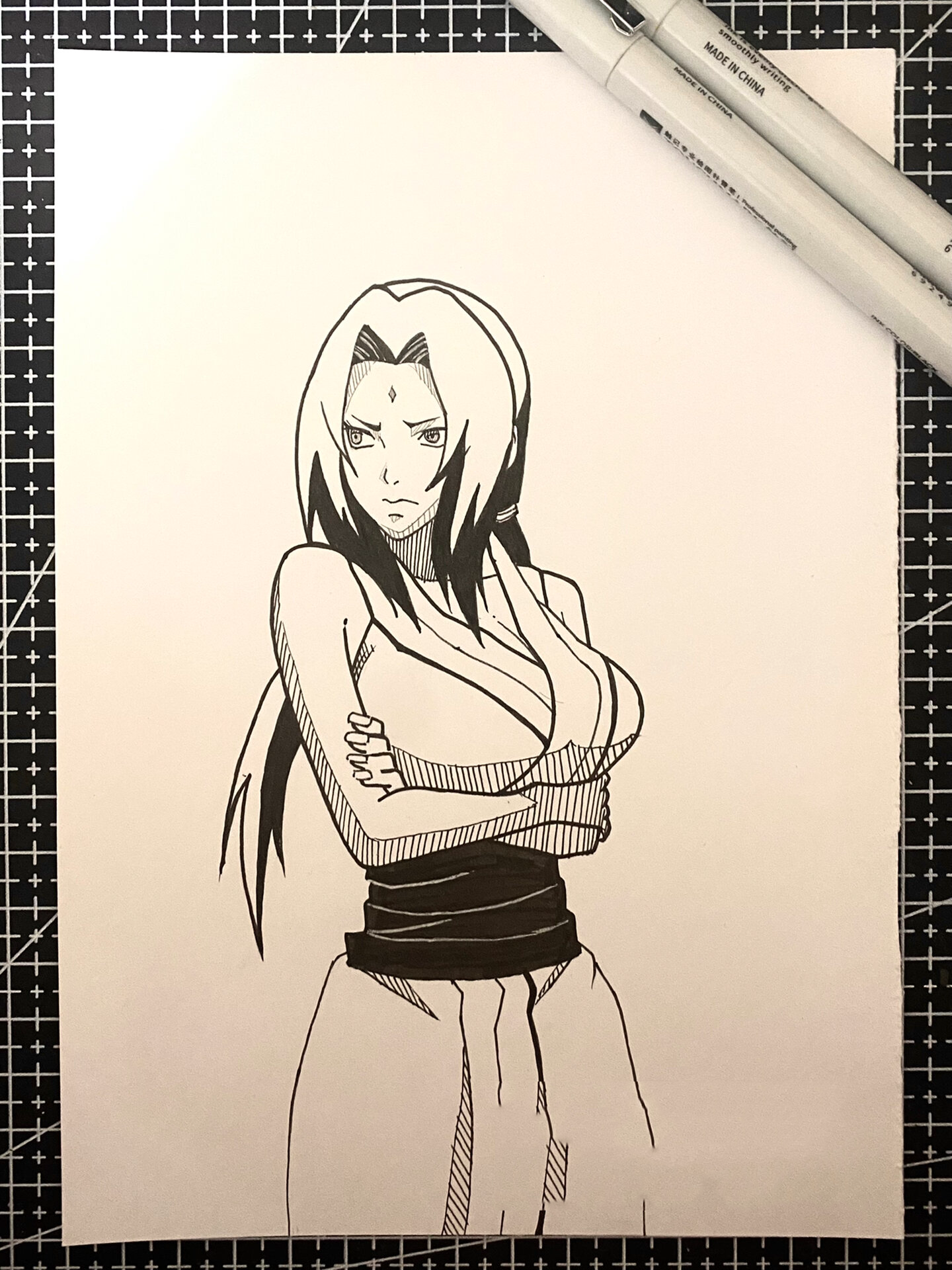 火影忍者纲手手绘|附线稿