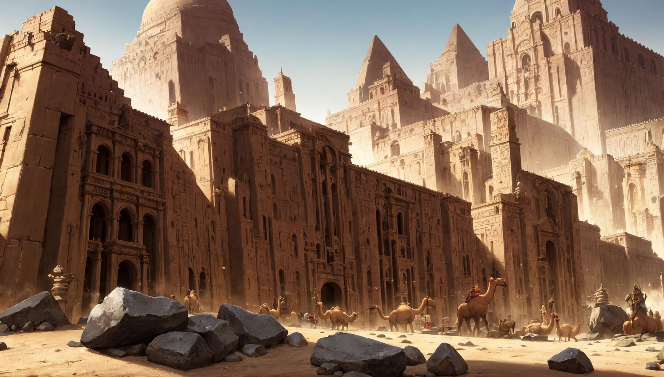 stable diffusion |异世界沙漠古城 模型是fantasyworld