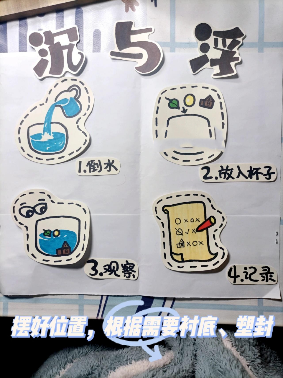 幼儿园 科学小实验环创 《沉与浮》附过程 幼儿园科学小实验环创 《沉