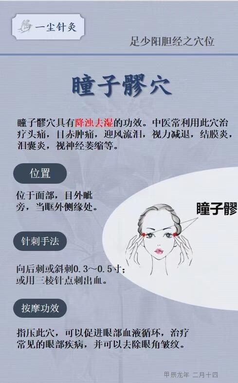 坚持长期按摩瞳子髎穴,几乎可以缓解所有眼部的不适症状.​