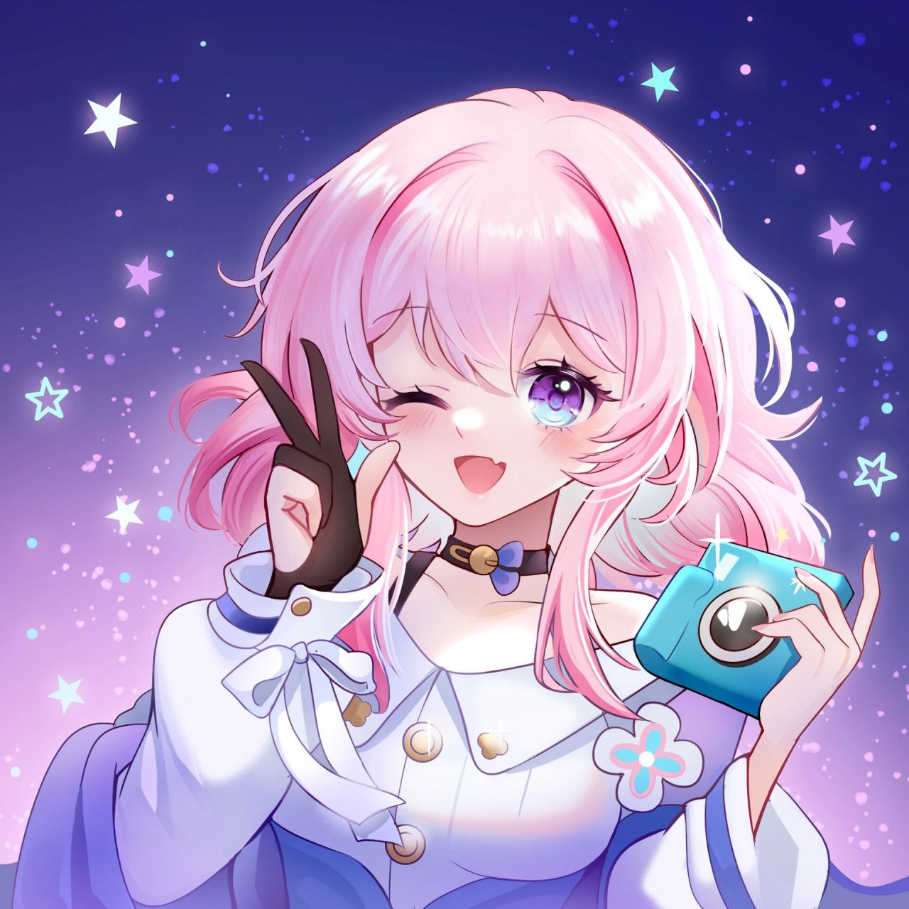 星穹铁道三月七头像 画了三月七头像,她真的好可爱好元气～ 喜欢可点