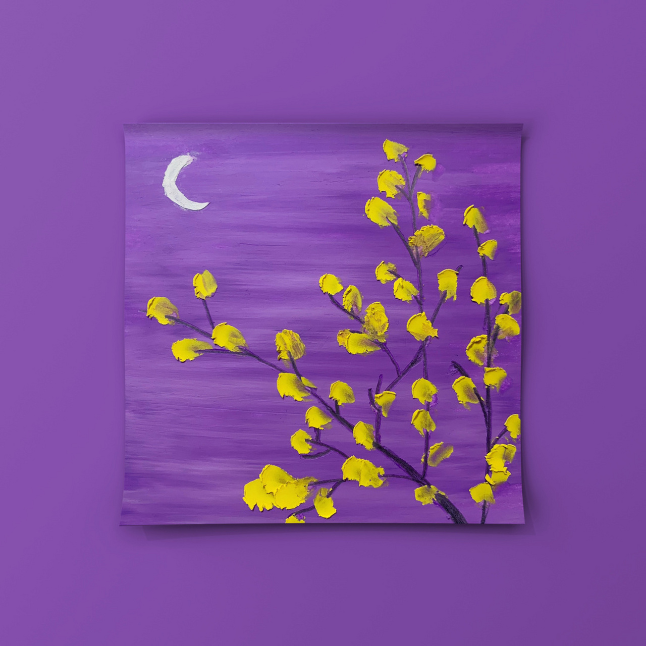 油画棒【迎春花】 参考用时:15分钟.