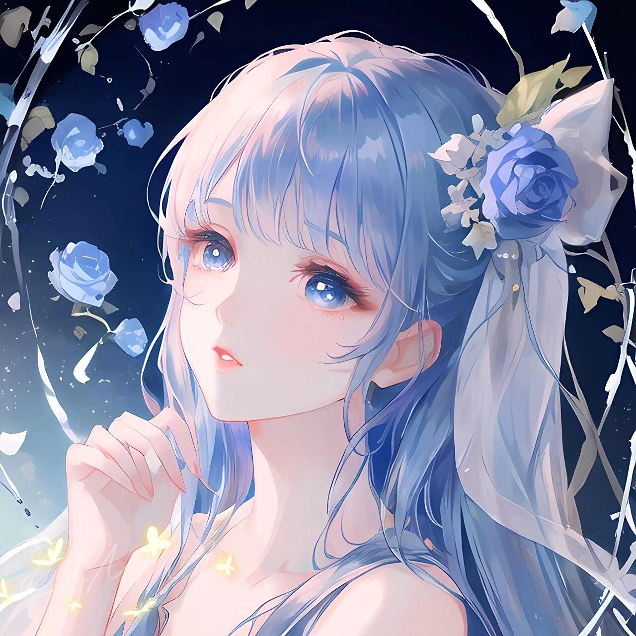 又美又飒的蓝玫瑰97二次元壁纸头像分享 欢迎留言