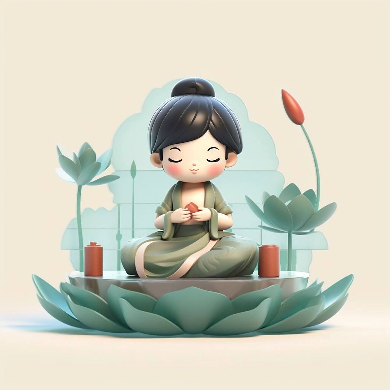 荷气生财|可爱佛系头像