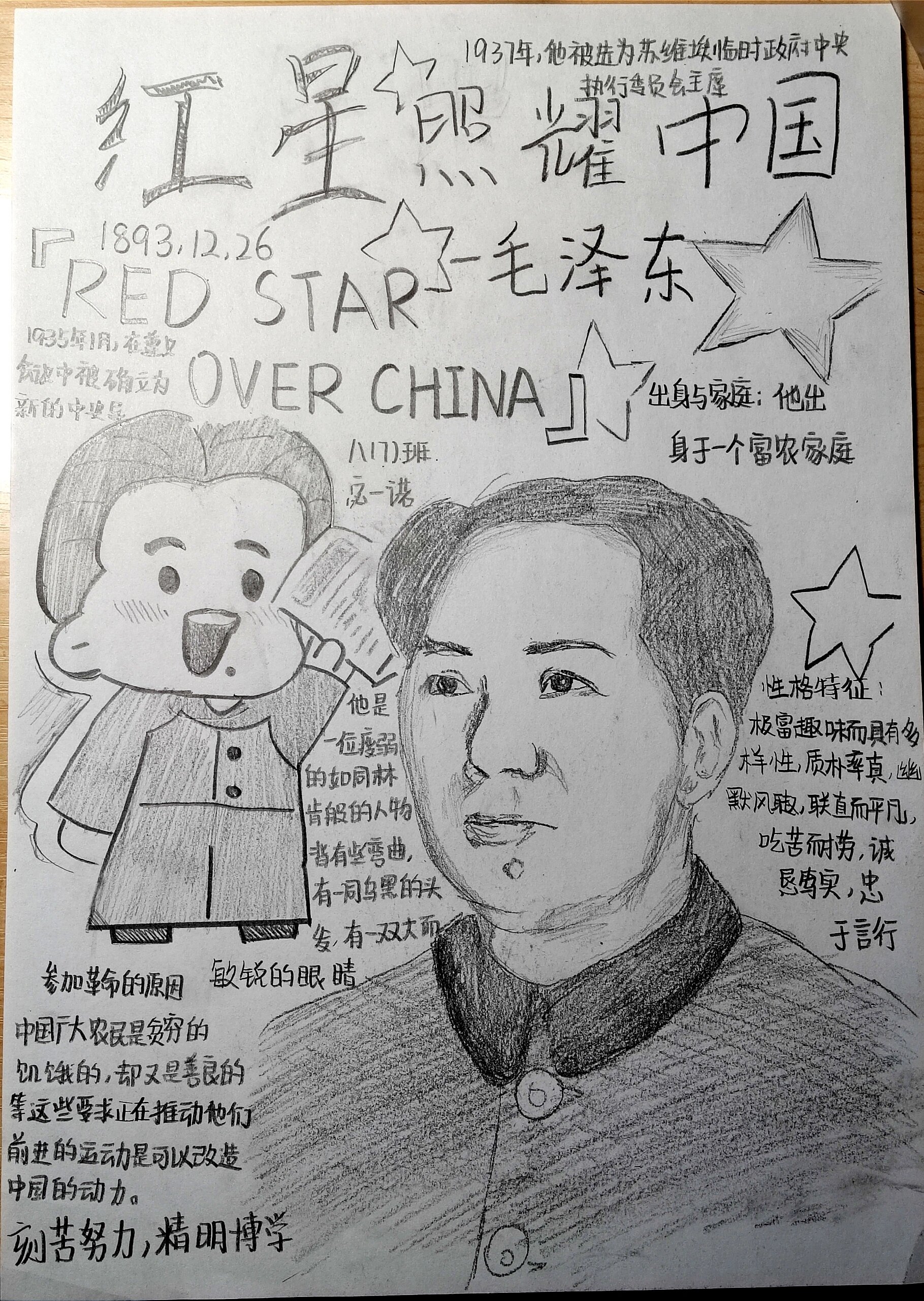 红星照耀中国手绘本图片