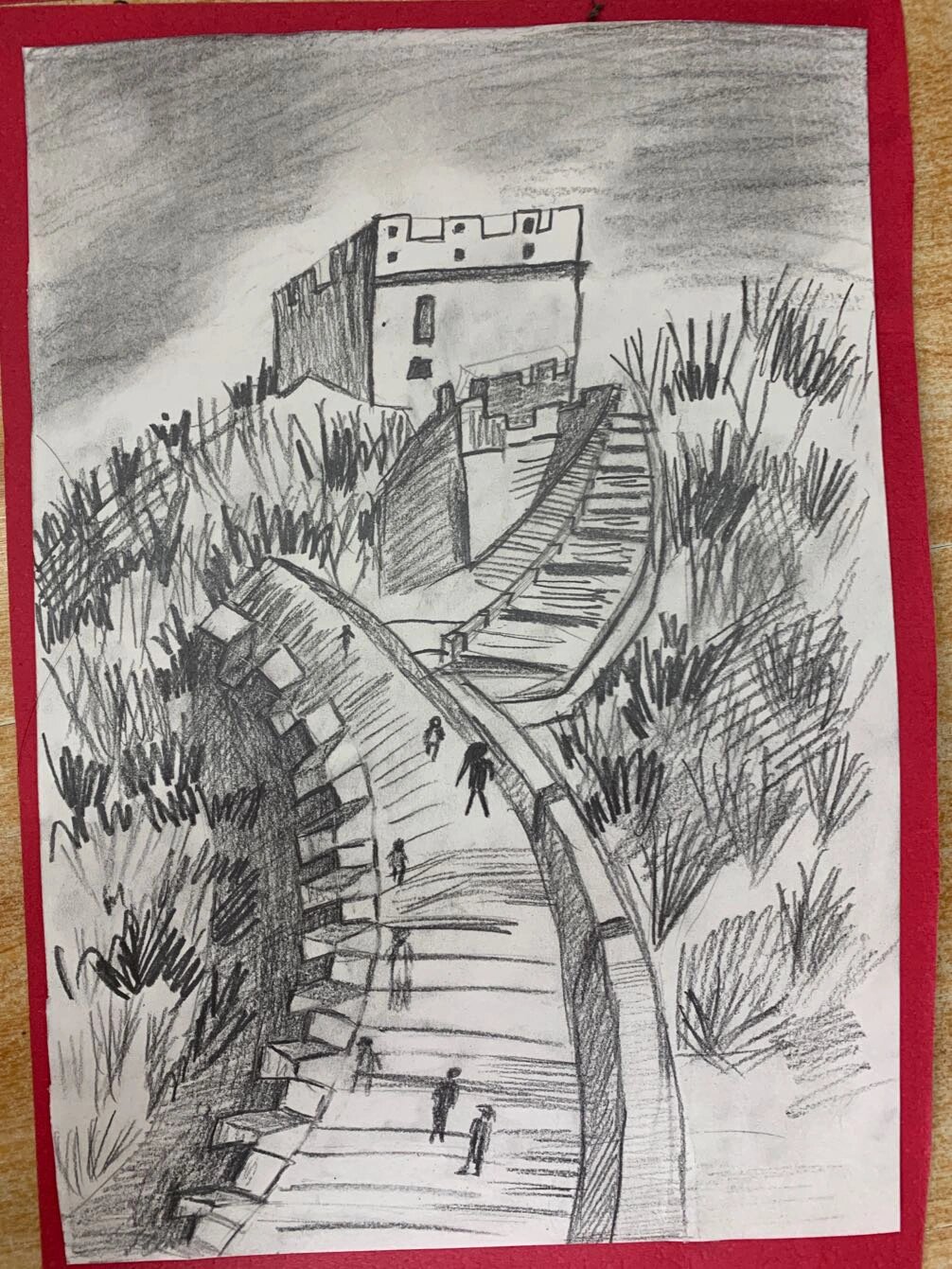 作品名称《素描--长城