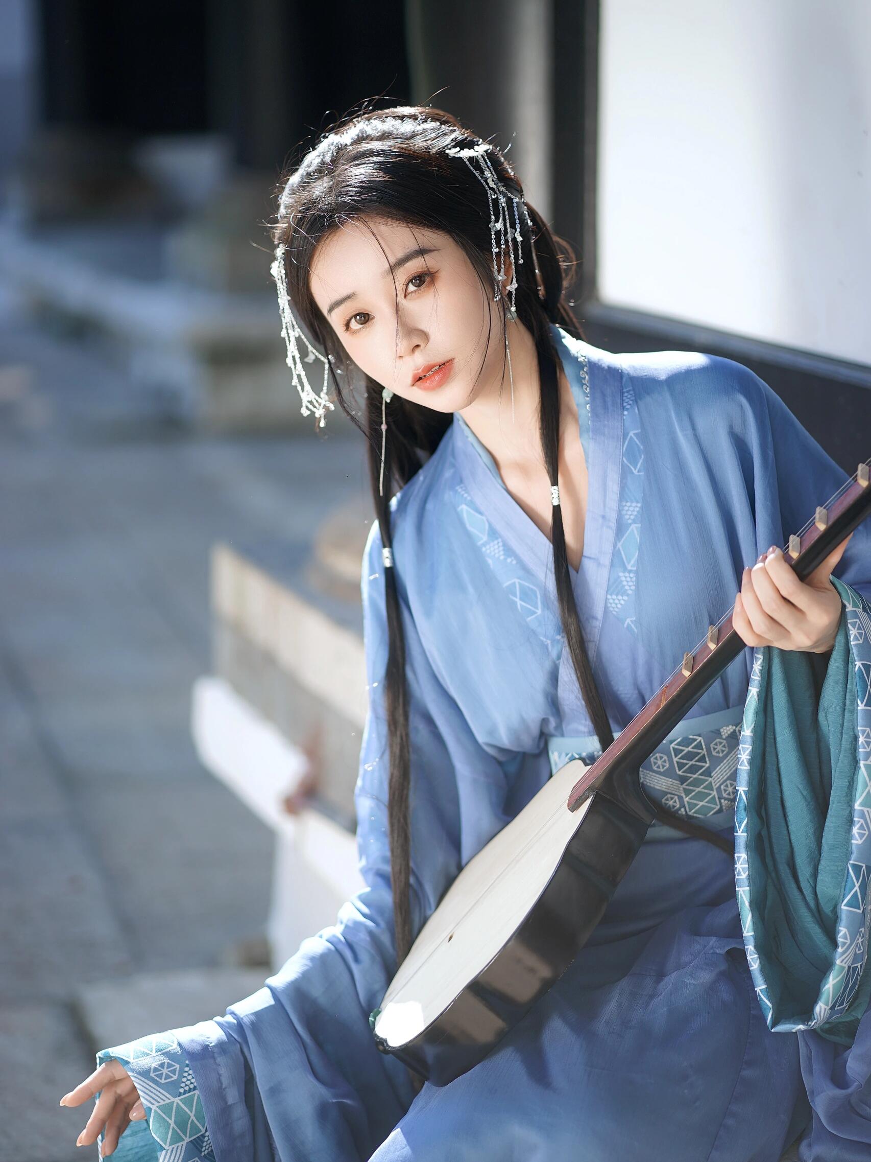 一眼万年🌟蓝色战国袍自带清冷感!广州古风