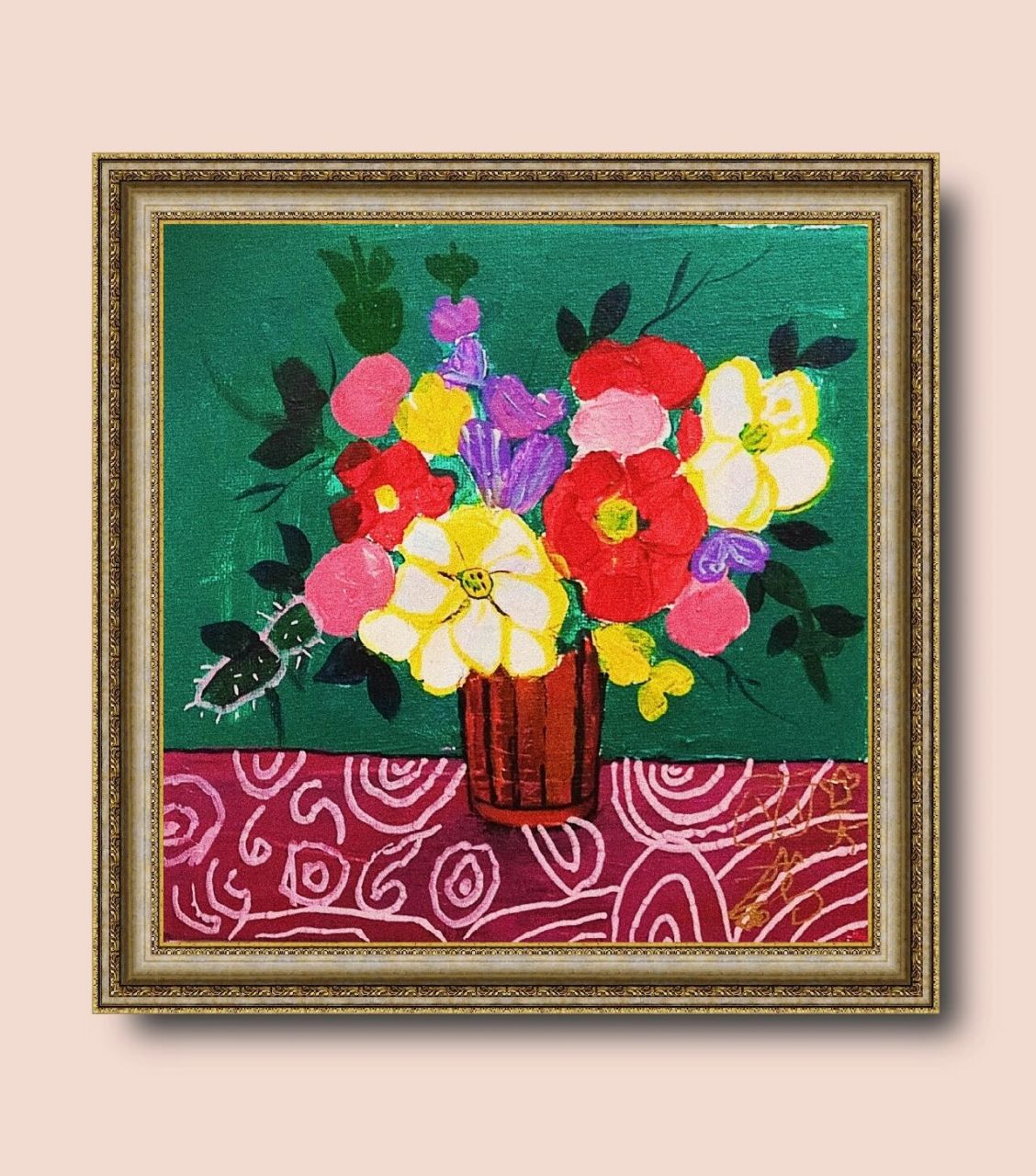 幼儿园大班和一年级小朋友的第一次丙烯画 给他们尝试下,画了三节课