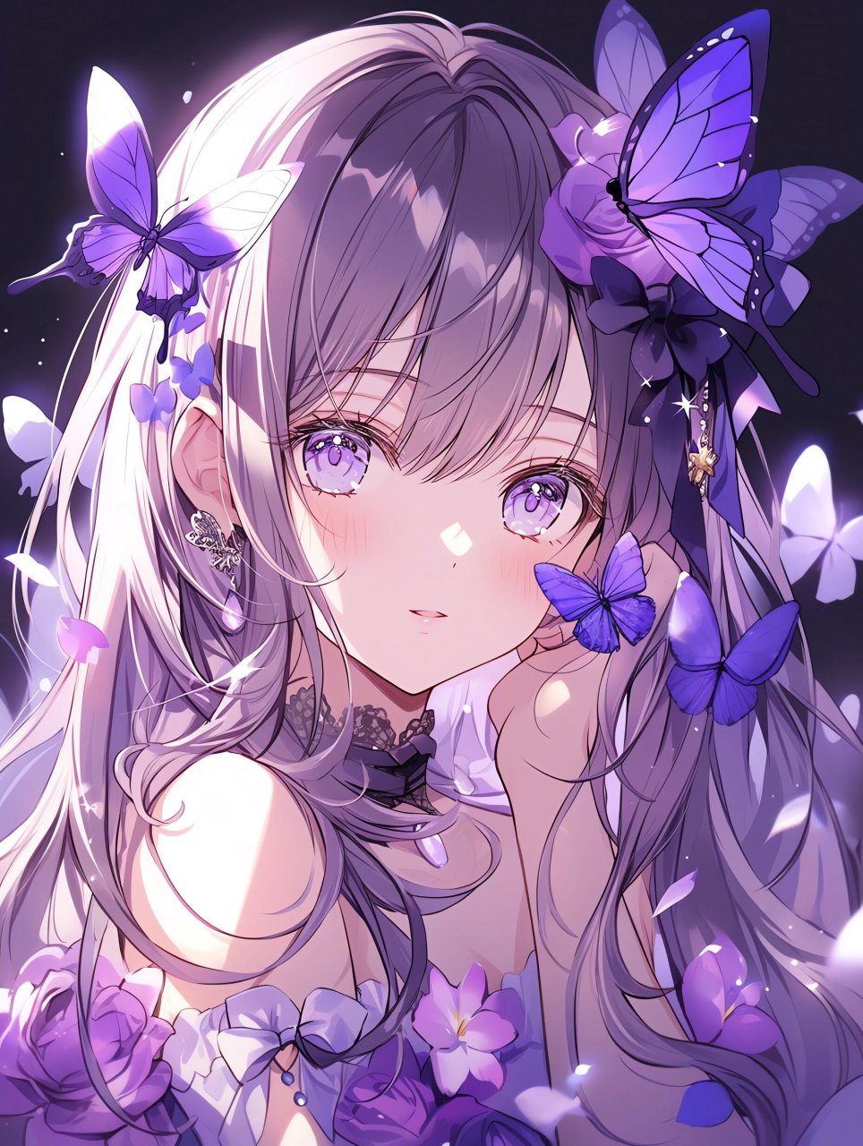 09绝美女生头像丨紫色蝶恋 03 紫蝶不知 识相思于年少 便被相思催