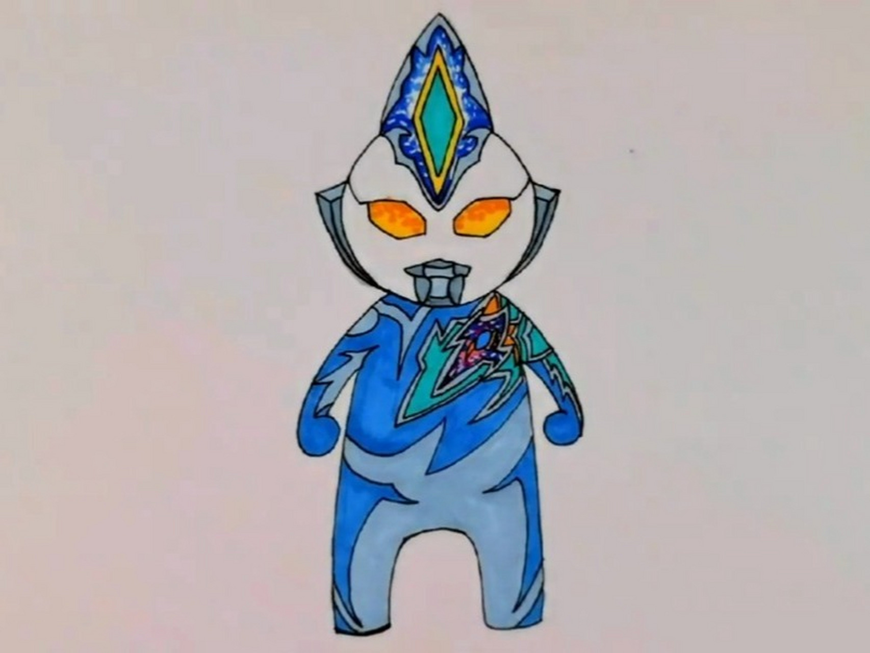 今天教大家画德凯奥特曼奇迹形态!