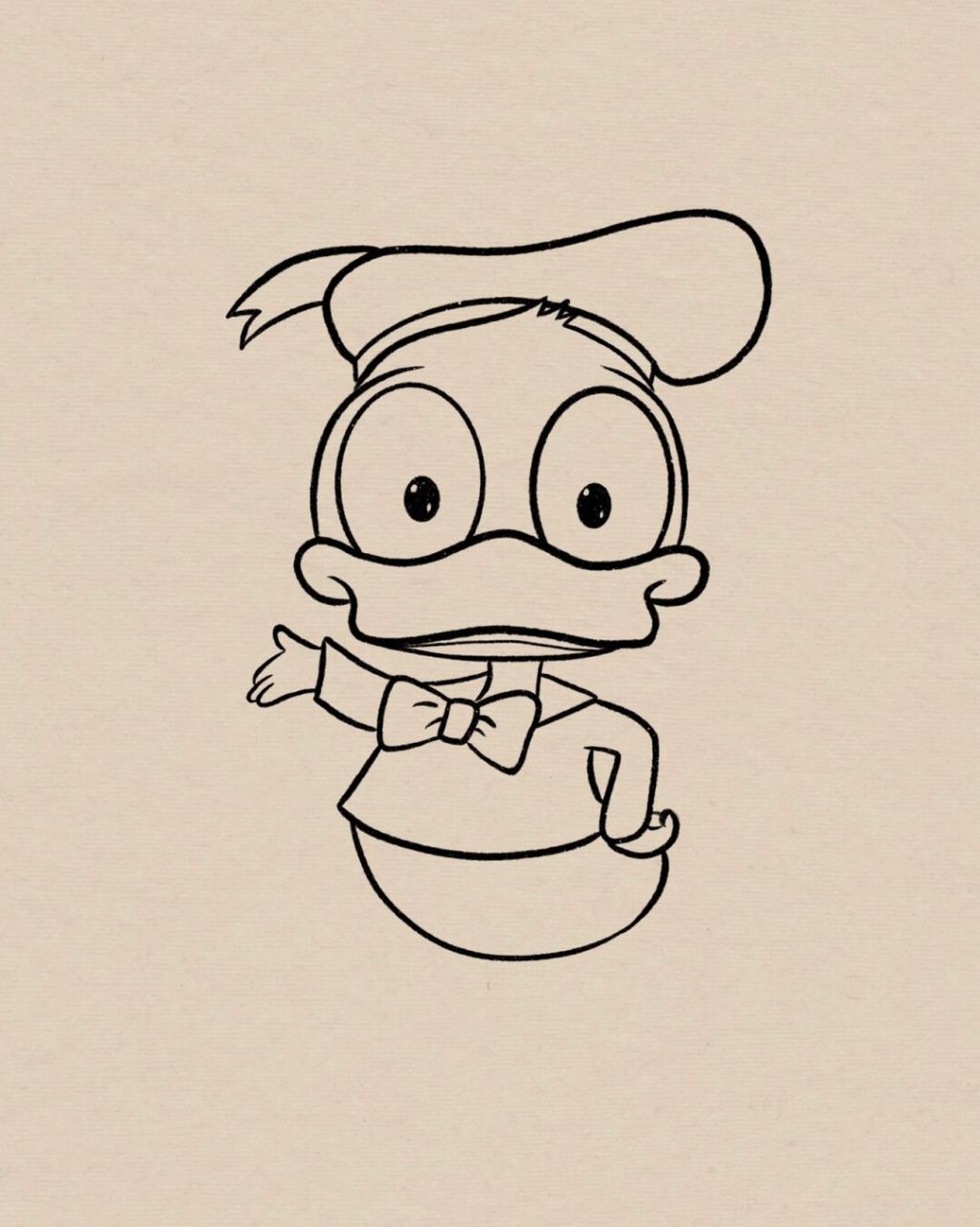 唐老鸭简笔画|附过程 新手入门简单好上手的简笔画～ 临摹:范大白