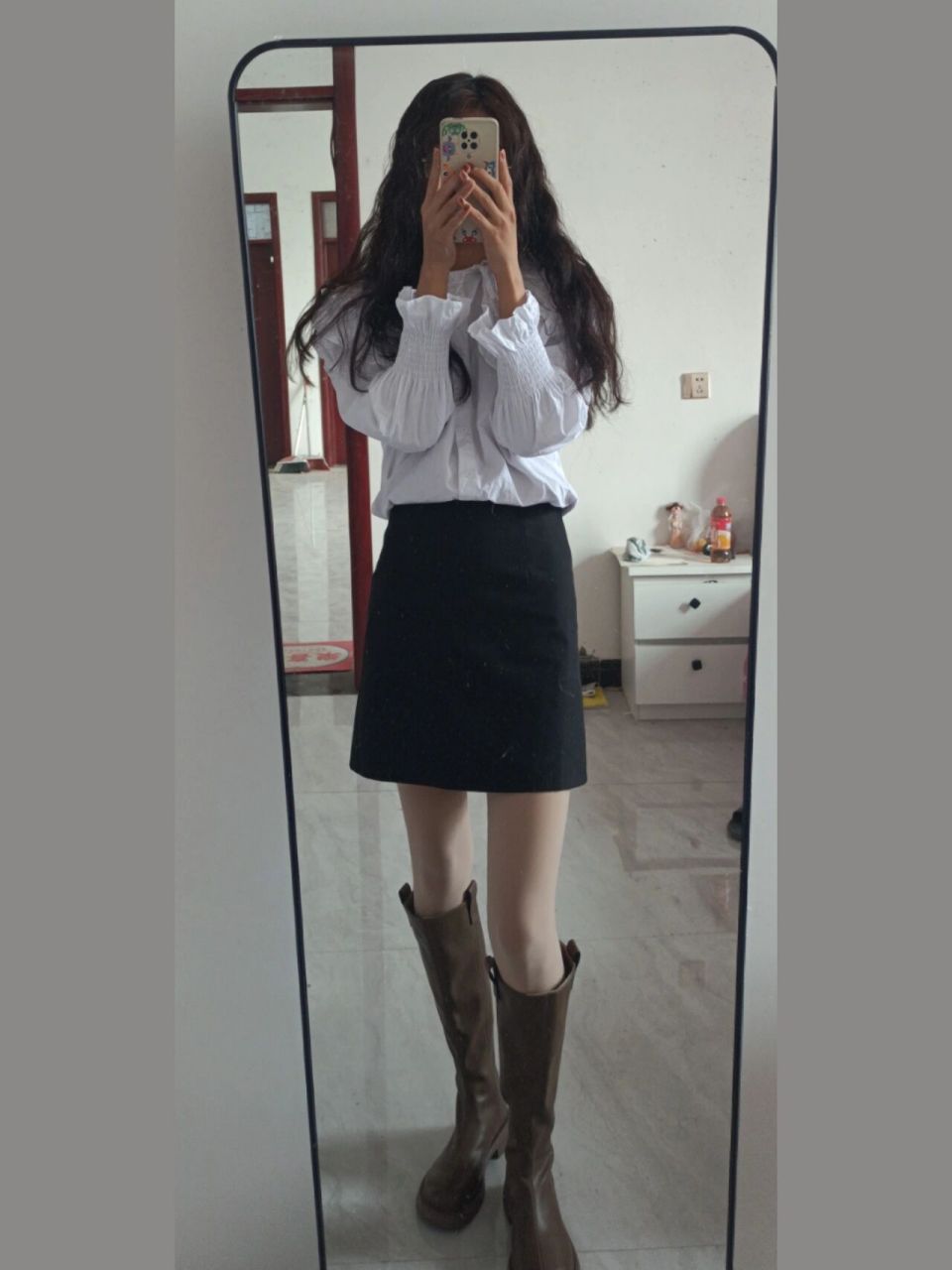 卡其色长筒靴怎么搭配啊!