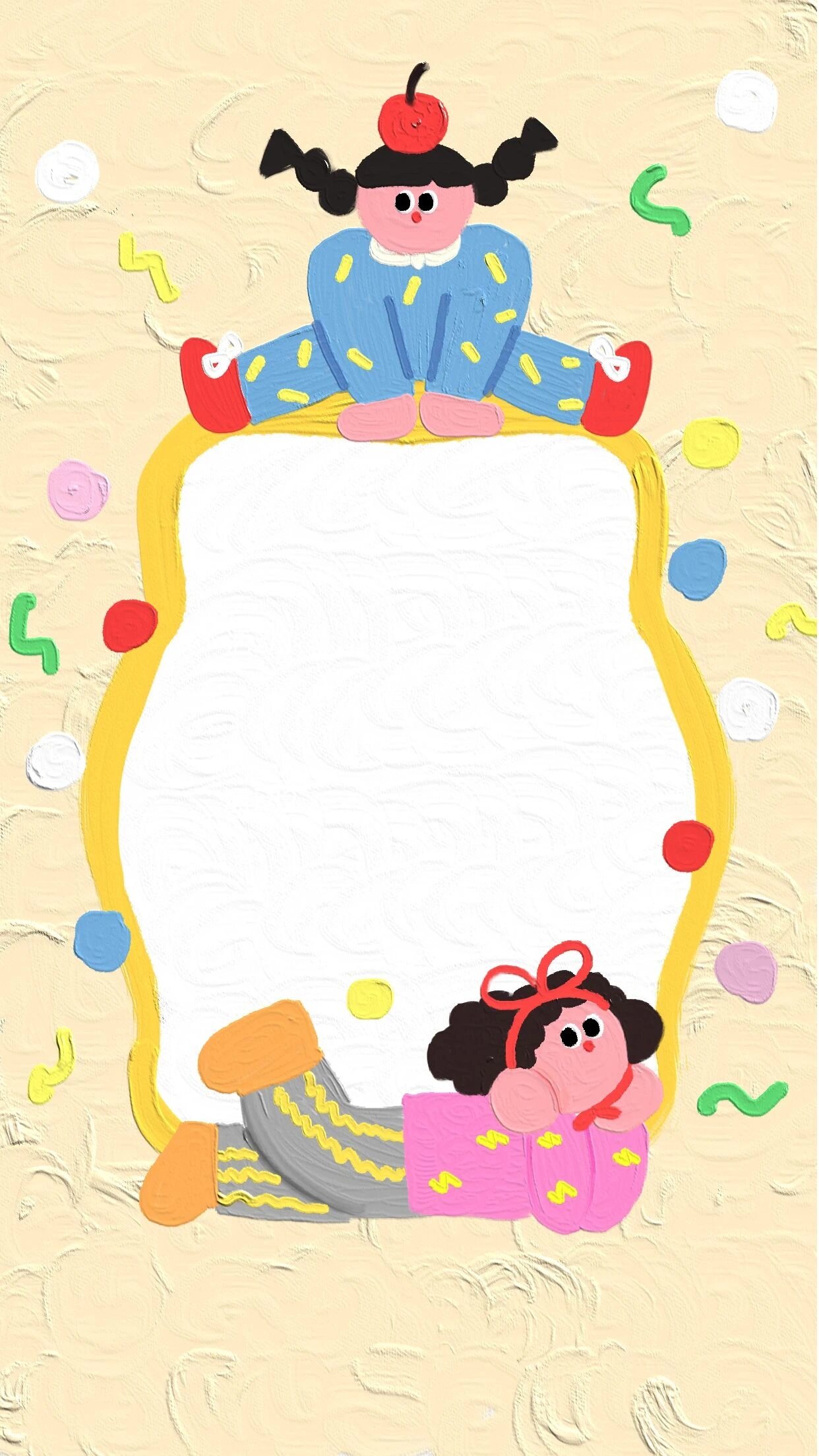 油画风海报模板丨蛮可爱的卡通海报背景 96蛮可爱蛮可爱的海报背景