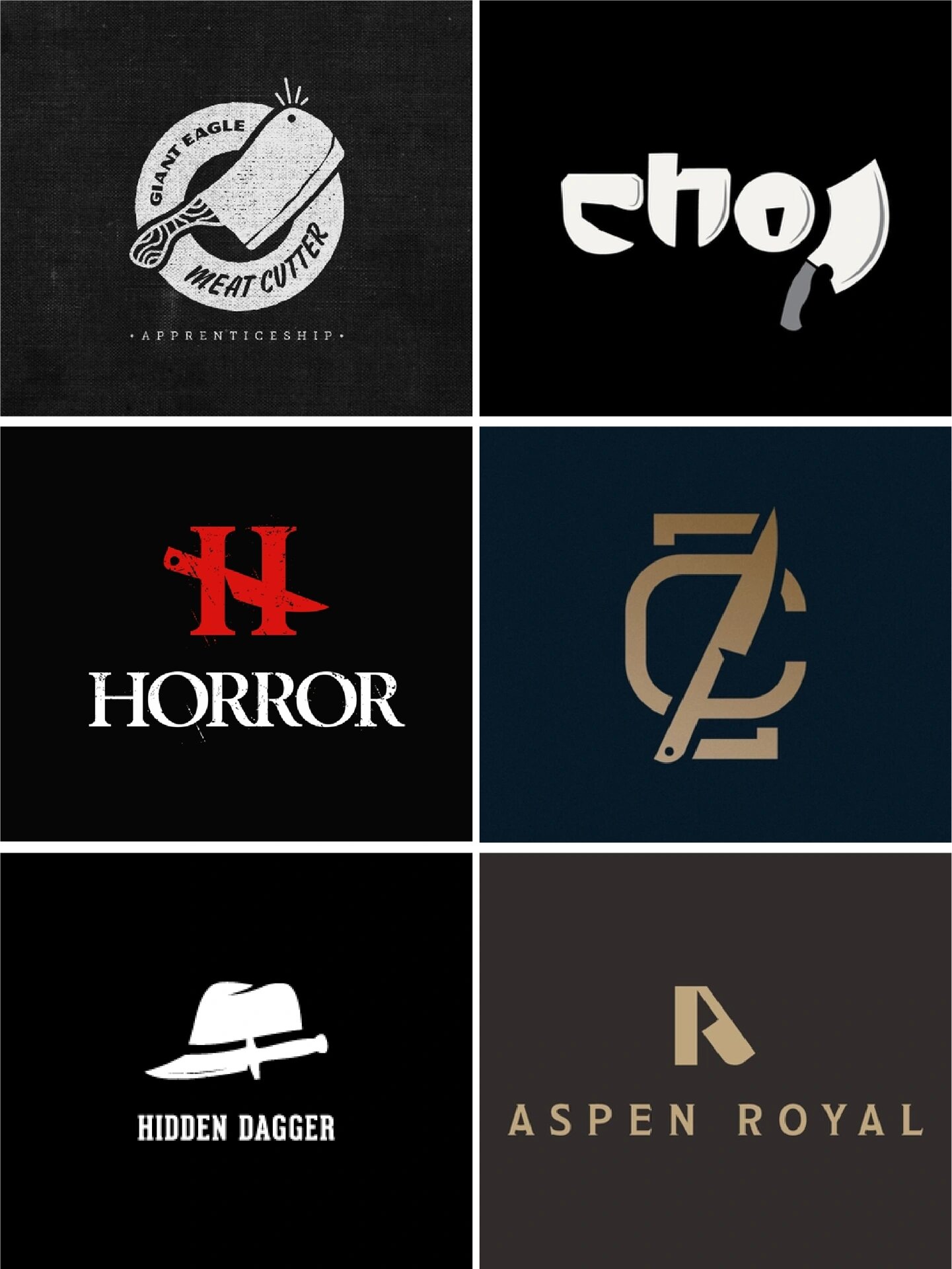 【527期】一百款刀具元素logo设计集合