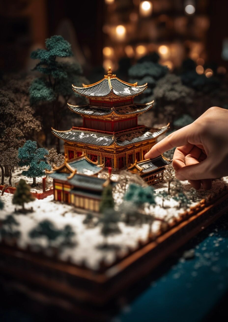 故宫雪景微缩模型 故宫雪景缩影,小巧玲珑,仿佛真的故宫被缩小了一样.