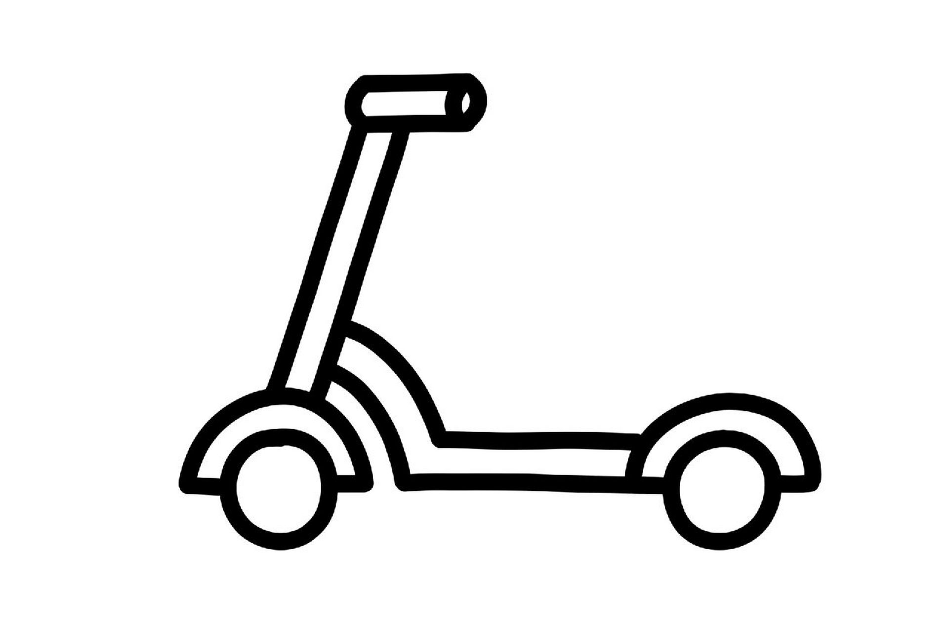 分享6个常见交通代步车的简笔画超高清线稿素材,图片格式 jpg,分辨率