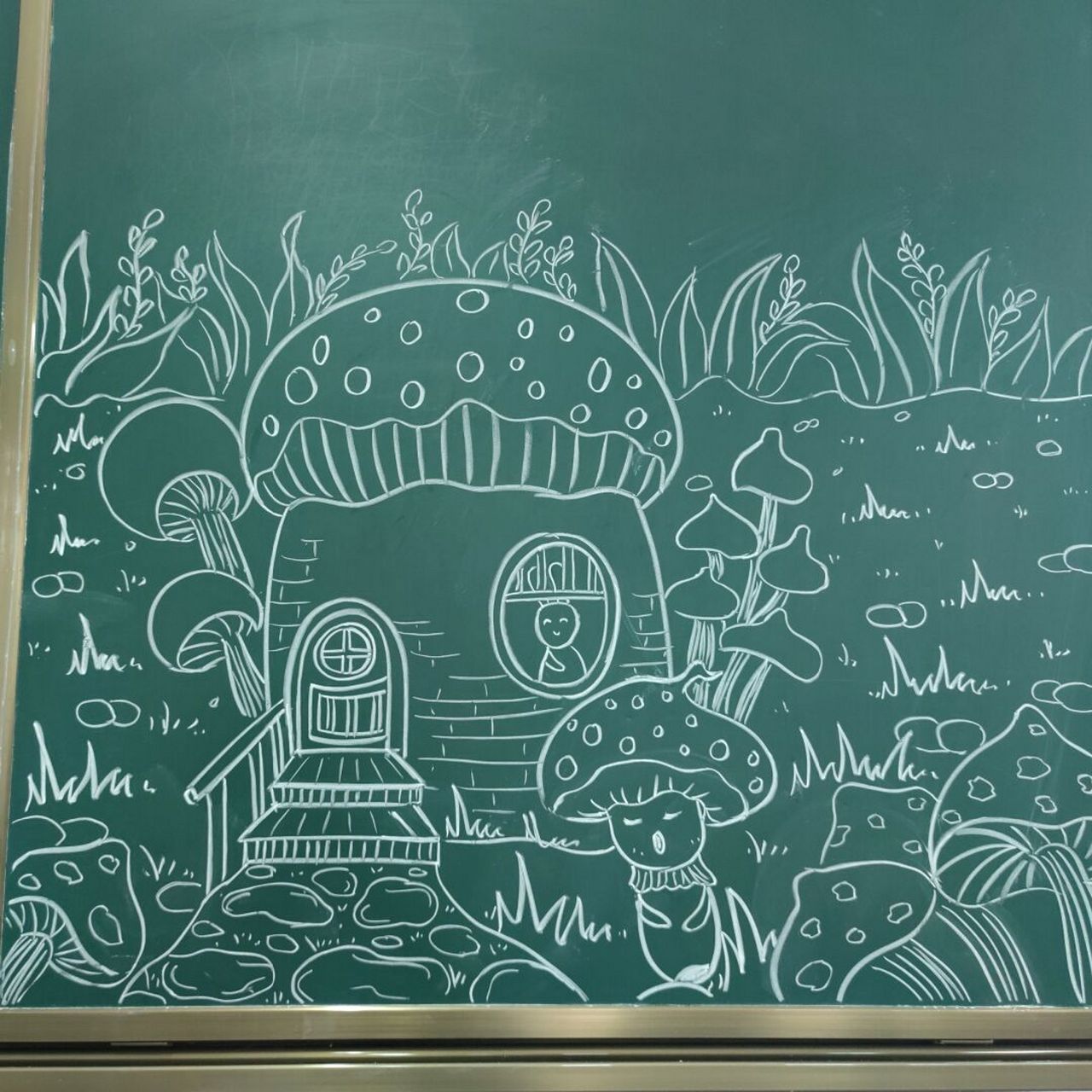 小学美术课黑板画示范|考编儿童画|简笔画 #美术老师# #小学美术