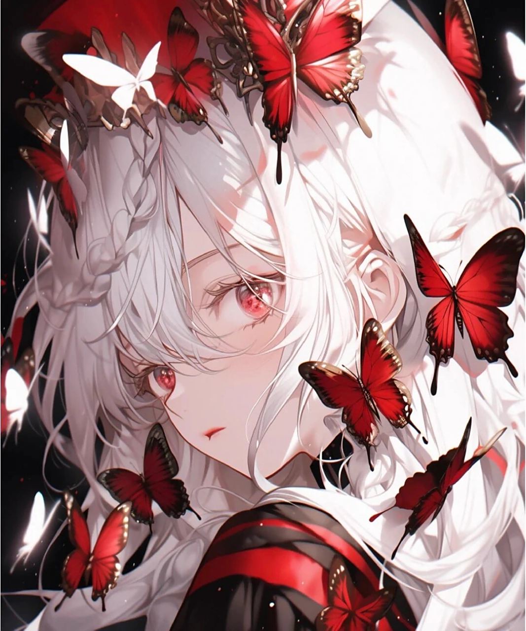 四张忘发的【红瞳白毛女头】 红瞳白毛女头 耶耶耶7099