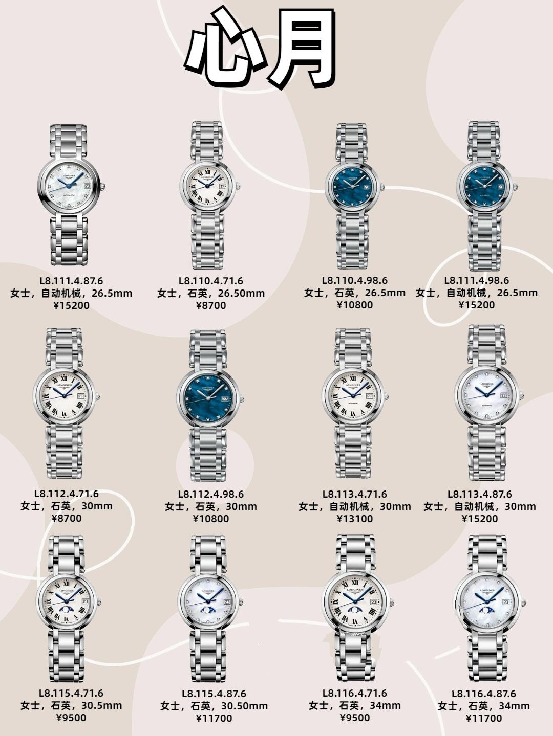 一次看爽!浪琴八大系列最全价目表攻略